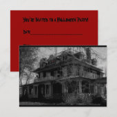 Uitnodiging voor Haunted Mansion Party (Voorkant / Achterkant)