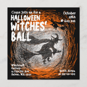 Uitnodiging voor heksen Ball Halloween