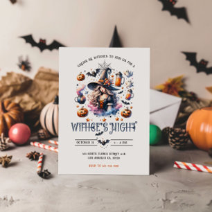 Uitnodiging voor Heksen Nacht Halloween Feest