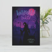 Uitnodiging voor heksenuitnodiging op Halloween (Staand voorkant)