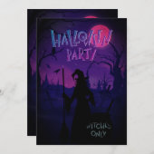 Uitnodiging voor heksenuitnodiging op Halloween (Voorkant / Achterkant)