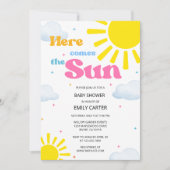 Uitnodiging voor 'Here Comes the Sun' baby shower (Voorkant)