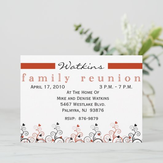 Uitnodiging voor hereniging van familiebomen -+ (Staand voorkant)