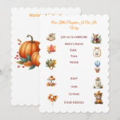 Uitnodiging voor herfst babyborrel. (Voorkant / Achterkant)