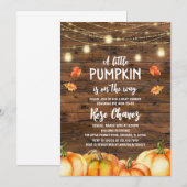 Uitnodiging voor herfst babyfeest met rustieke pom (Voorkant / Achterkant)