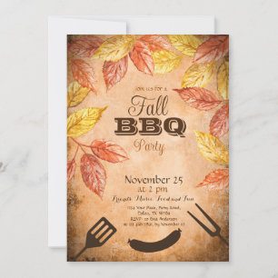 Uitnodiging voor herfst BBQ, Autumn Barbeque Feest