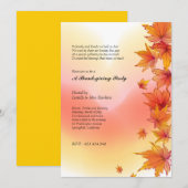 Uitnodiging voor herfst-bladeren-thanksgivingfeest (Voorkant / Achterkant)