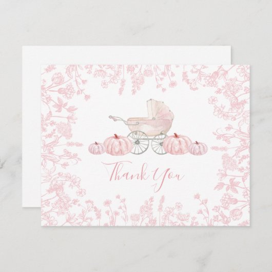 Uitnodiging voor herfst pompoen chinoiserie baby s (Voorkant / Achterkant)