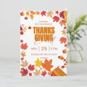 Uitnodiging voor herfst thanksgiving-evenement (Staand voorkant)