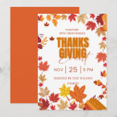 Uitnodiging voor herfst thanksgiving-evenement (Voorkant / Achterkant)