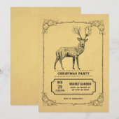 Uitnodiging voor herten in vintage stijl (Voorkant / Achterkant)