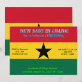 Uitnodiging voor het baby shower met de Ghanese vl (Voorkant / Achterkant)