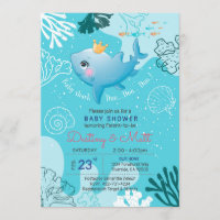 uitnodiging voor het baby shower van baby haaien