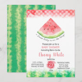 uitnodiging voor het baby shower van watermeloenen (Voorkant / Achterkant)