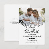 Uitnodiging voor het bewaren van de datum van de b (Voorkant / Achterkant)