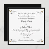 Uitnodiging voor het bruiloft van Butterflies en S (Voorkant / Achterkant)