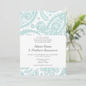 Uitnodiging voor het bruiloft van Indische Paisley (Staand voorkant)