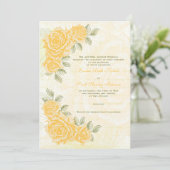 uitnodiging voor het bruiloft van rozen (Staand voorkant)