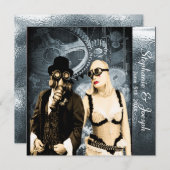 uitnodiging voor het bruiloft van steampunk (Voorkant / Achterkant)