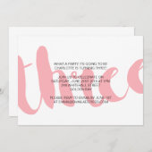 Uitnodiging voor het derde verjaardagsfeest van ee (Voorkant / Achterkant)