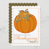 Uitnodiging voor het diner van de Thanksgiving va (Voorkant / Achterkant)