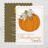 Uitnodiging voor het diner voor de Thanksgiving v (Voorkant / Achterkant)
