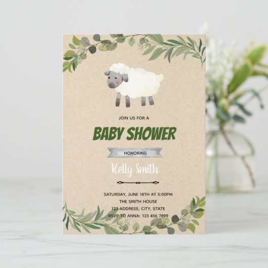 Uitnodiging voor het douchen (Staand voorkant)