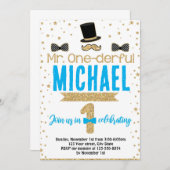 Uitnodiging voor het eerste verjaardagsfeest van m (Voorkant / Achterkant)