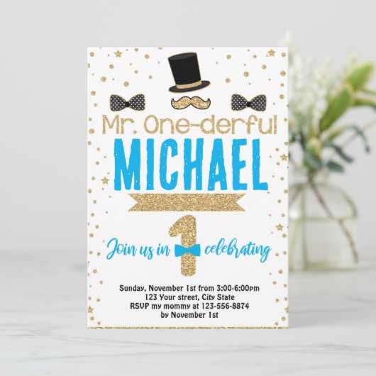 Uitnodiging voor het eerste verpartyfeest van mene (Staand voorkant)