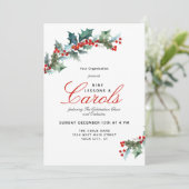 Uitnodiging voor het 'Elegant Lessons and Carols' (Staand voorkant)