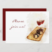 Uitnodiging voor het eten van wijn (Voorkant / Achterkant)
