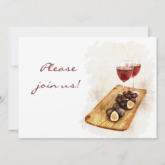 Uitnodiging voor het eten van wijn (Voorkant)