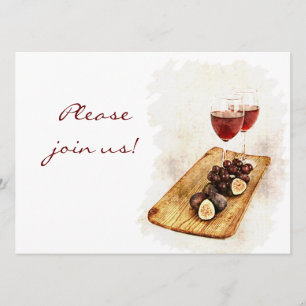 Uitnodiging voor het eten van wijn