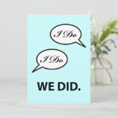 Uitnodiging voor het feest na de bruiloft: ik wil, (Staand voorkant)