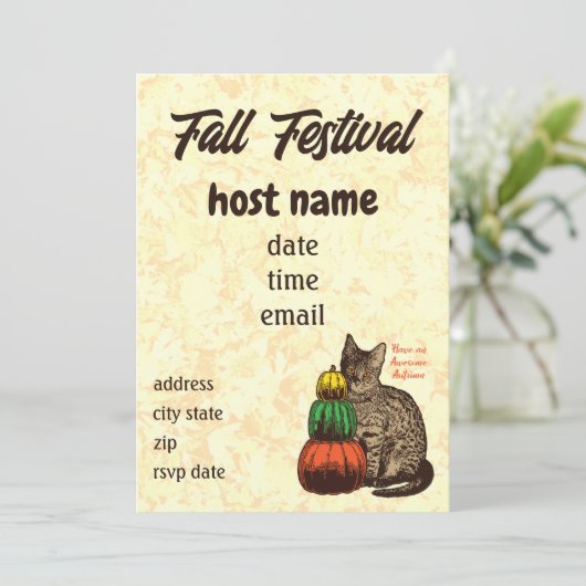 Uitnodiging voor het festival van herfst - Najaars (Staand voorkant)