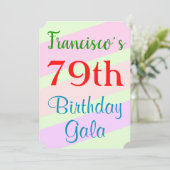 Uitnodiging voor het geometrisch getinte "79e verj (Staand voorkant)