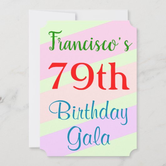 Uitnodiging voor het geometrisch getinte "79e verj (Voorkant)