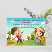 Uitnodiging voor het Golf van kinderen (Staand voorkant)