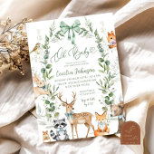 Uitnodiging voor het Greenery Forest Animal Baby s