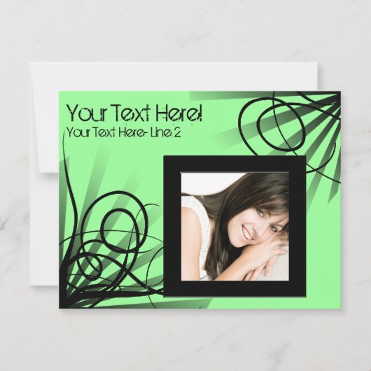 Uitnodiging voor het hete groene wervelende feest (Voorkant)