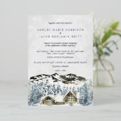 Uitnodiging voor het huwelijk in het Rustic Winter (Staand Voorkant)