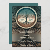 Uitnodiging voor het huwelijk | Levensboom (Voorkant / Achterkant)