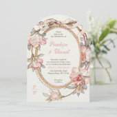  uitnodiging voor het huwelijk met Magnolia (Staand voorkant)