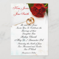 uitnodiging voor het huwelijk met rode rozen