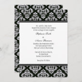 Uitnodiging voor het huwelijk tussen zwarte en wit (Voorkant / Achterkant)