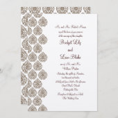 uitnodiging voor het huwelijk van Damask op champ (Voorkant / Achterkant)