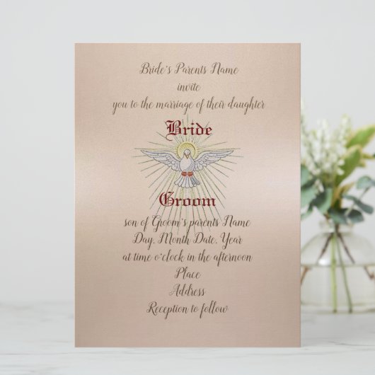 Uitnodiging voor het Huwelijk van de Heilige Geest (Staand voorkant)