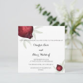 Uitnodiging voor het huwelijk van Pomegranate (Staand voorkant)