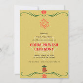 Uitnodiging voor het Indische Huis Warming Griha P (Voorkant)