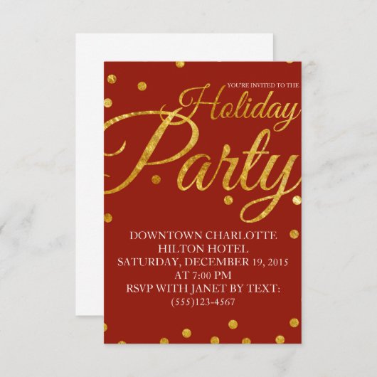 Uitnodiging voor het kerstfeest van het bedrijf (Voorkant / Achterkant)